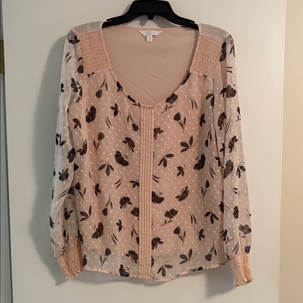 Lauren Conrad Floral Sheer Blouse